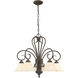 Homestead 5 Light 25 inch Rubbed Bronze Nook Chandelier Ceiling Light in Tea Stone Glass